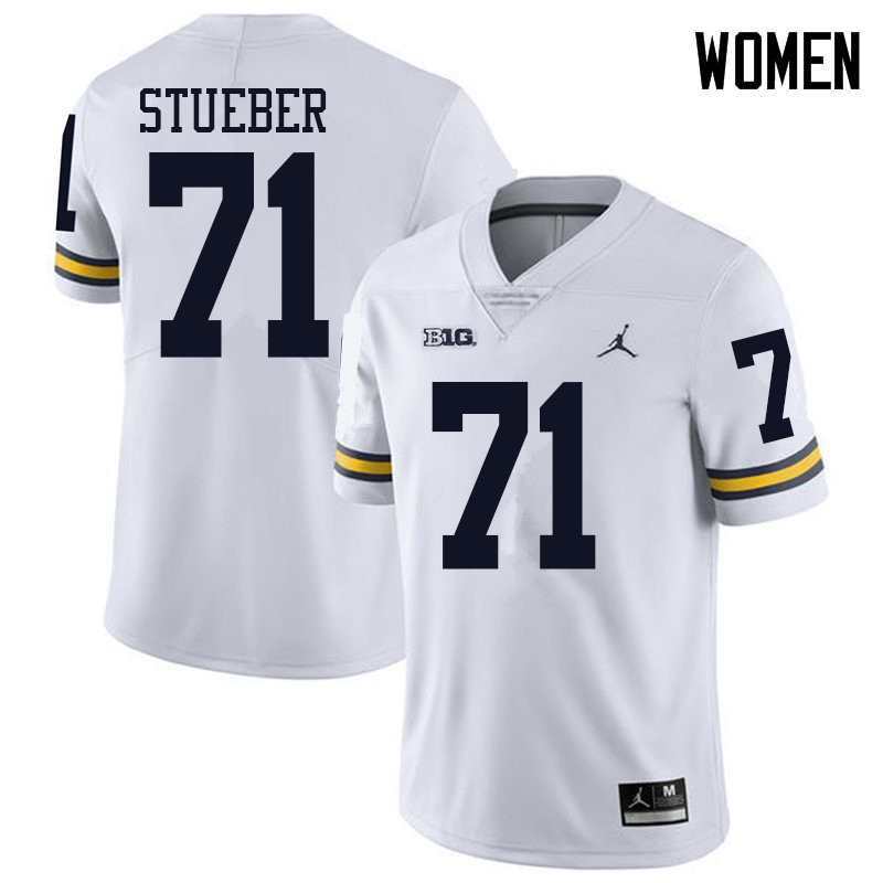 Jordan Brand Women #71 Andrew Stueber Michigan Wolverines College Football Jerseys Sale-White - Click Image to Close